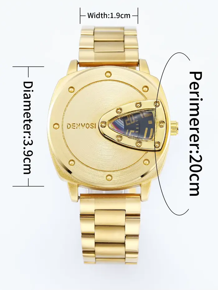 Montre créative DENVOSI avec cadran triangulaire pour homme, résistance à l'eau, mouvement à quartz, style décontracté et élégant, bracelet en acier inoxydable