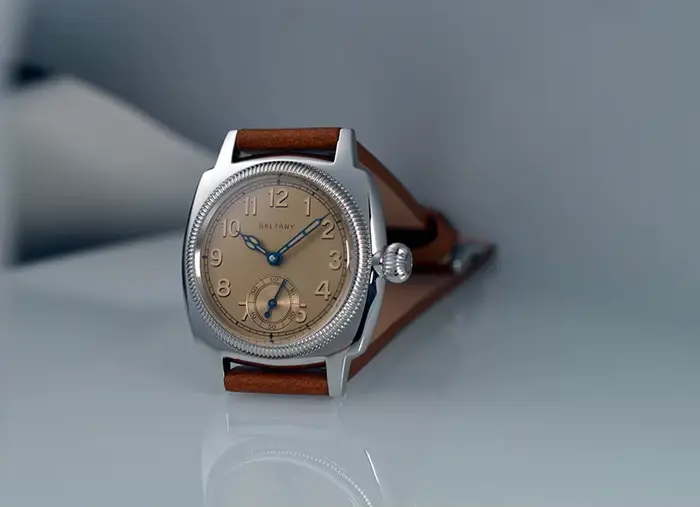 Baltany hommes montre pilote militaire 36mm rétro montres manuel vent mécanique montre-bracelet saphir 200M étanche C3 lumineux ST1700