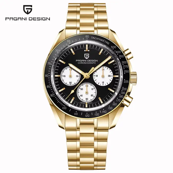Nouvelle Montre PAGANI DESIGN 2026, Montre à Quartz de Luxe Entièrement Dorée pour Hommes, Acier Ino