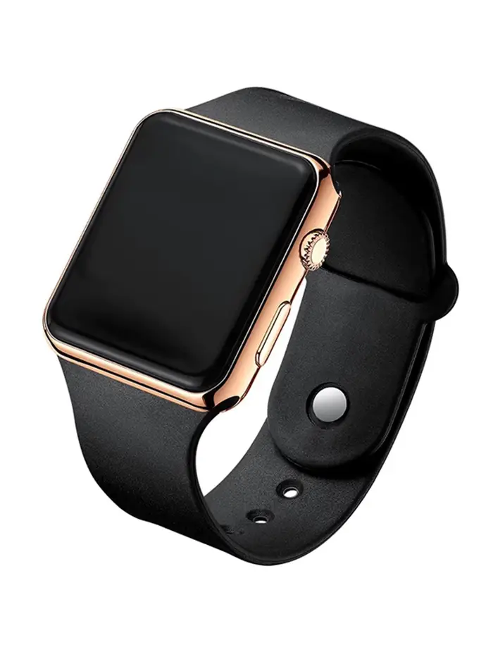 Montre carrée LED pour homme avec bracelet en silicone style fashion casual pour occasions spéciales et cadeaux d'anniversaire