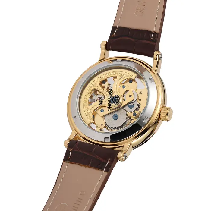 Montre automatique FORSINING avec cadran squelettique et bracelet en cuir pour homme occasions spéciales élégance moderne