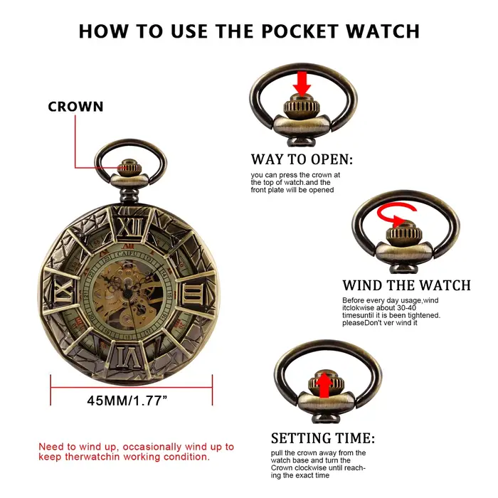 Montre de Poche Rétro Antique en Acier Inoxydable à Remontage Manuel pour Occasions Spéciales et Collectionneurs