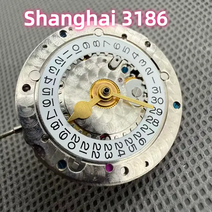 Montre mécanique automatique pour hommes, mouvement Shanghai 3186, mouvement 126710, balancier bleu 