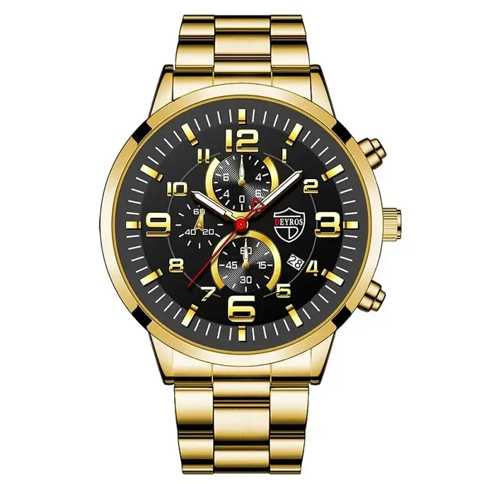 Montres de sport à quartz en acier inoxydable pour hommes