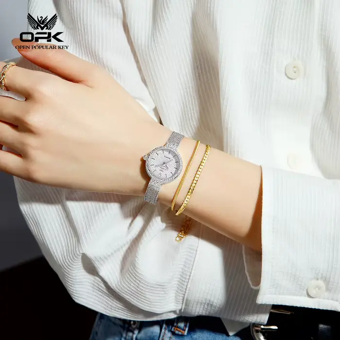 Montre OPK élégante et légère style japonais pour femmes occasions quotidiennes quartz résistante à l'eau