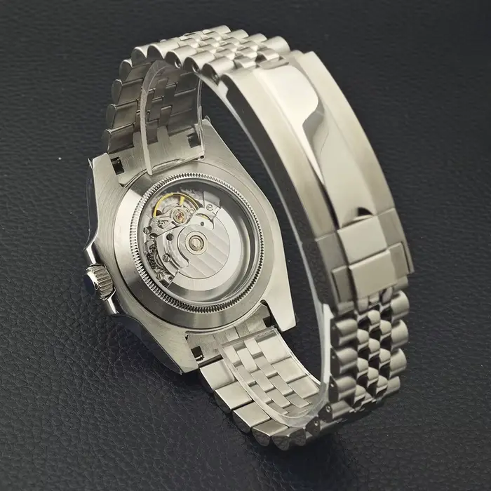 Montre mécanique Dandong GMT 40mm acier inoxydable avec verre saphir luminescent pour hommes occasions spéciales