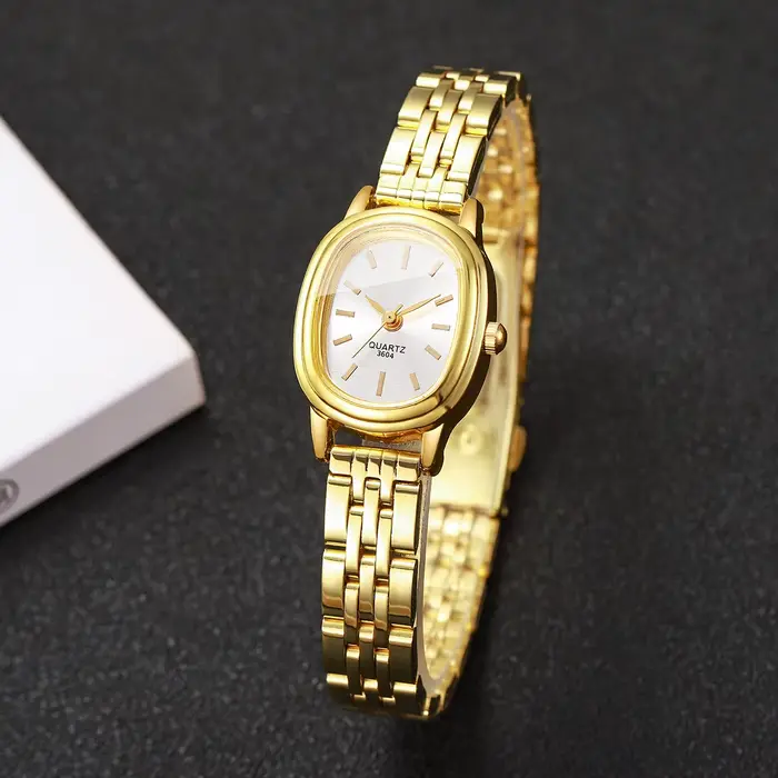 Élégant cadran ovale femmes montre-bracelet mode dames montre à Quartz Reloj Mujer filles horloge cadeau (sans boîte)