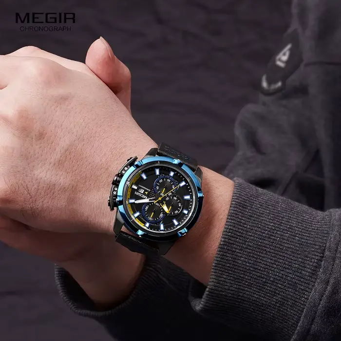 Megir – montre-bracelet à Quartz analogique pour hommes
