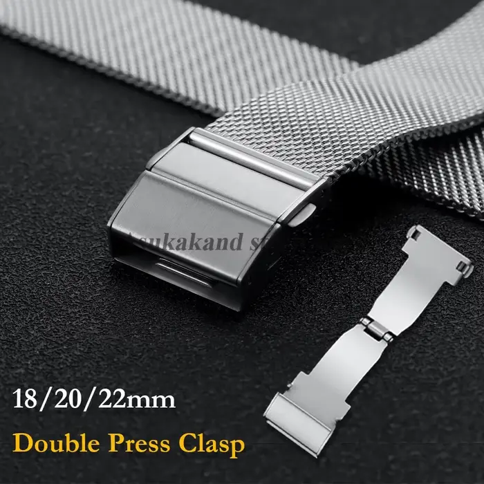 Fermoir pliant en acier inoxydable 18mm 20mm 22mm pour bracelet de montre en cuir