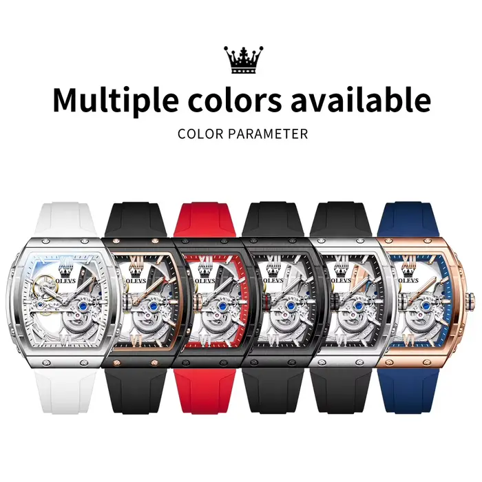 OLEVS 6779 montre pour hommes de luxe squelette Original automatique