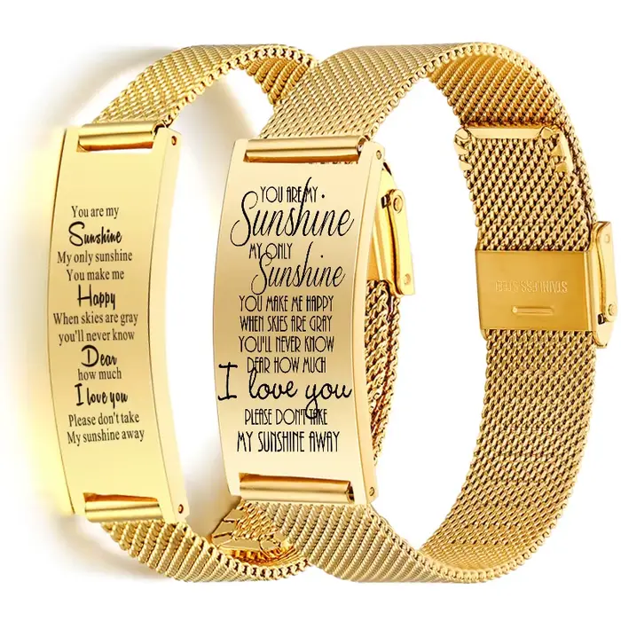 Bracelet personnalisé en acier inoxydable pour Couple