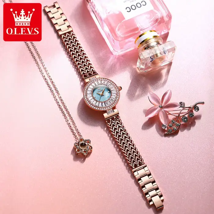 Montre Quartz Élégante en Acier Inoxydable avec Pièces de Diamant pour Femmes Occasions Spéciales