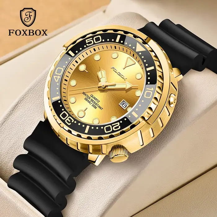 LIGE mode montre en or pour hommes haut de gamme de luxe 50M étanche