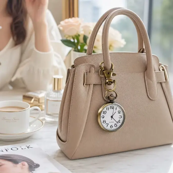 Montre de poche à clipser avec mousqueton
