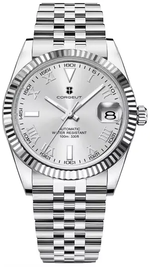 CORGEUT Montre-bracelet de luxe haut de gamme pour homme 36 mm, mouvement automatique, verre saphir,