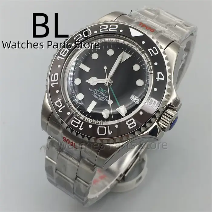 BLIGER 43mm GMT montre pour hommes montres mécaniques automatiques