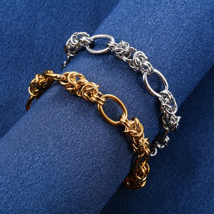 Bracelet à nœud Punk en acier inoxydable de 10mm