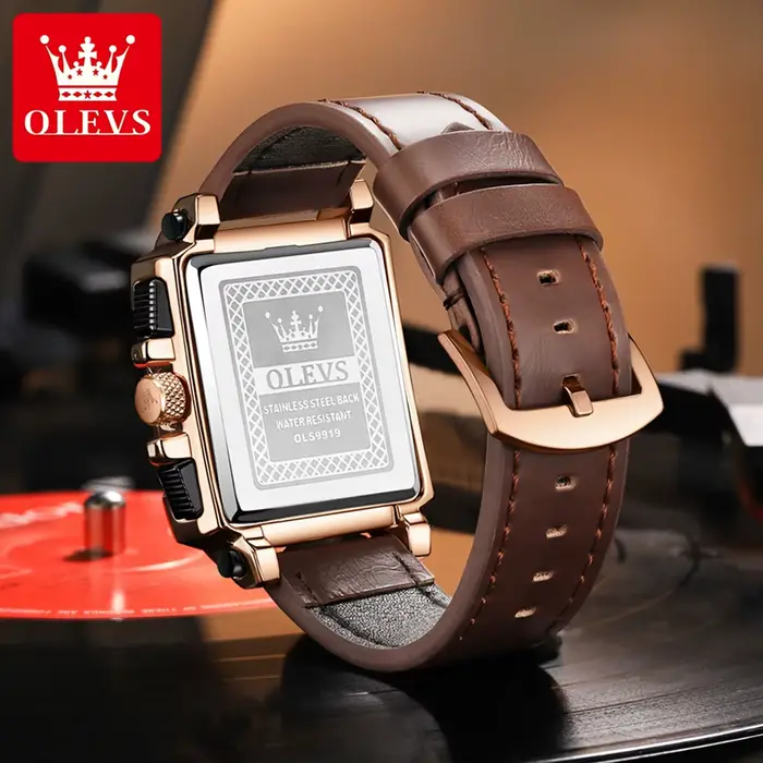 OLEVS 9919 meilleure vente montres à Quartz originales pour hommes bracelet en cuir chronographe Date automatique