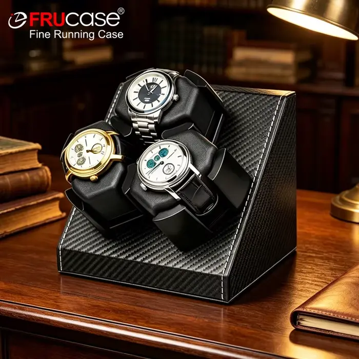 Remontoir de montre FRUCASE pour montres automatiques Boîte de remontoir pour 3 montres Couleur élégante pour collectionneurs de montres automatiques