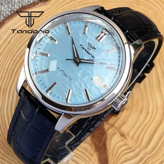 Montre Tandorio Double Dôme Saphir NH35 Mécanique Hommes Plongeur Occasions Spéciales Elégante Robuste Quartz Argent Brun Or Rouge