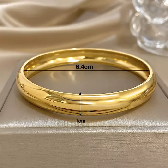 Bracelet en acier inoxydable plaqué or brillant pour femmes et hommes