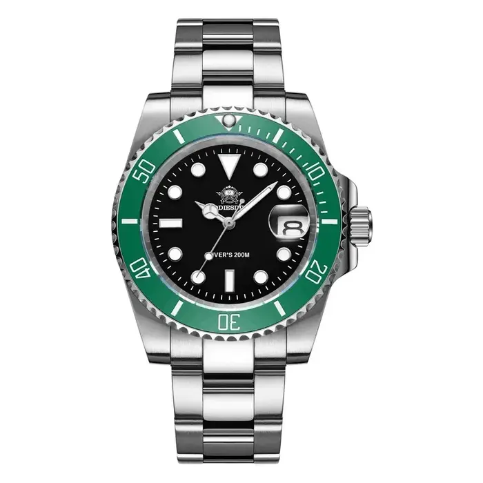 ADDIESDIVE 41mm montre à Quartz pour hommes montre-bracelet en verre bombé lunette en céramique étanche 200m montres en acier inoxydable Super lumineuses
