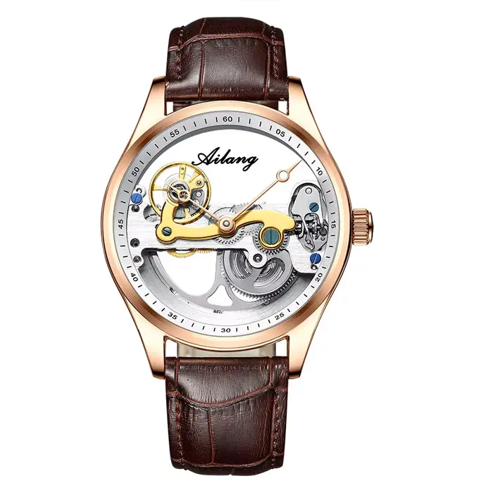 Montre mécanique automatique pour homme, design transparent, mode décontractée, moteur diesel, marqu