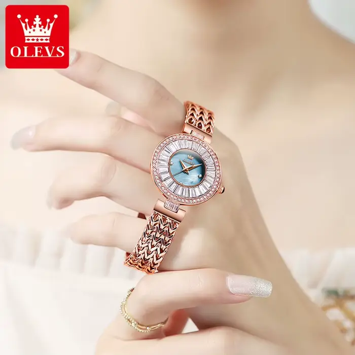 Montre Quartz Élégante en Acier Inoxydable avec Pièces de Diamant pour Femmes Occasions Spéciales