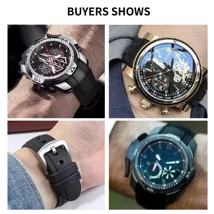 Bracelets de montre en silicone durable pour série de chronométrage de course