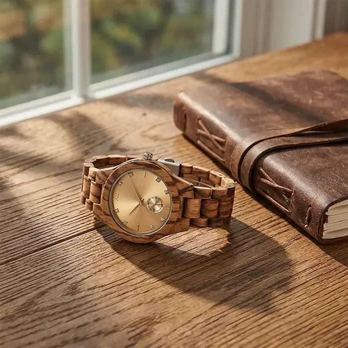 Montre en bois faite à la main pour femmes, élégante et résistante avec mouvement quartz pour diverses occasions