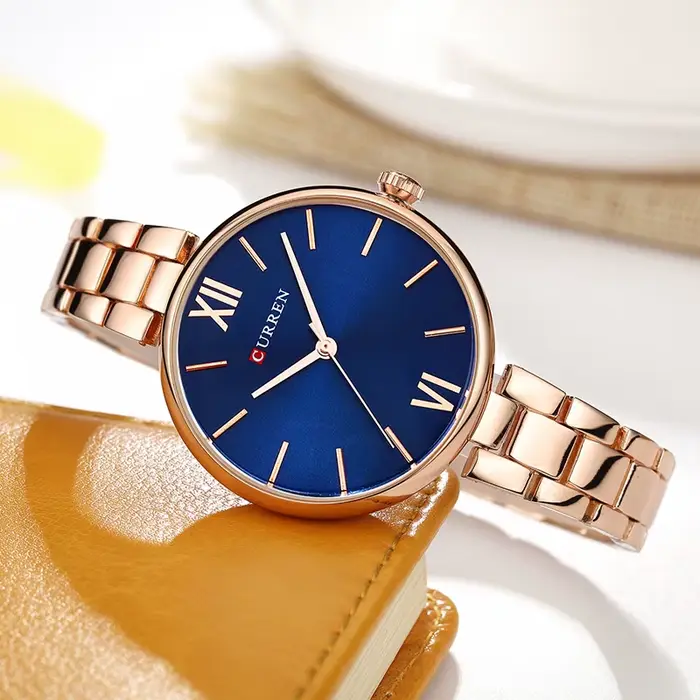 CURREN 9017 nouvelles femmes montres marque de luxe montre or Rose