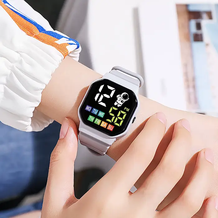 Montre intelligente pour enfants affichage semaine LED montres numériques pour garçon fille