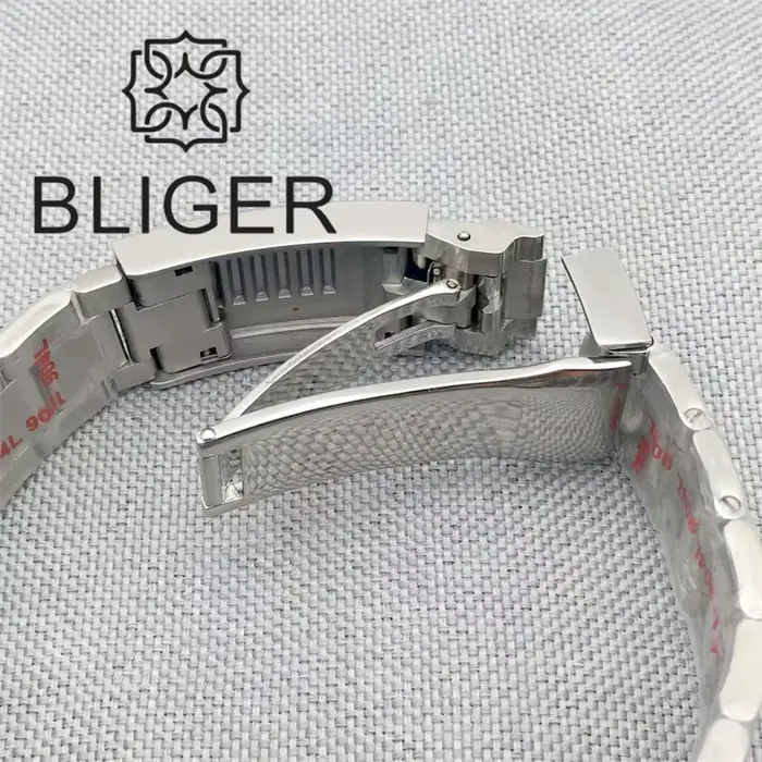 BLIGER 40mm GMT montre pour hommes lumineux bleu rouge violet lunette insérer verre saphir acier inoxydable étanche Relogio Masculino