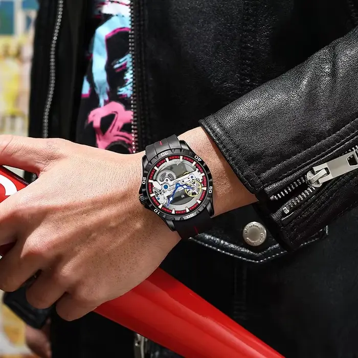 Montre mécanique automatique lumineuse de style TikTok Coupe du Monde