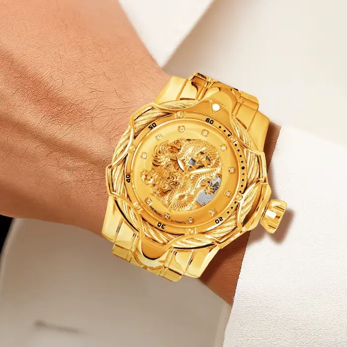 Montre mécanique tourbillon automatique pour homme