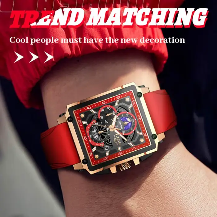 Montre-bracelet de sport étanche en silicone pour homme