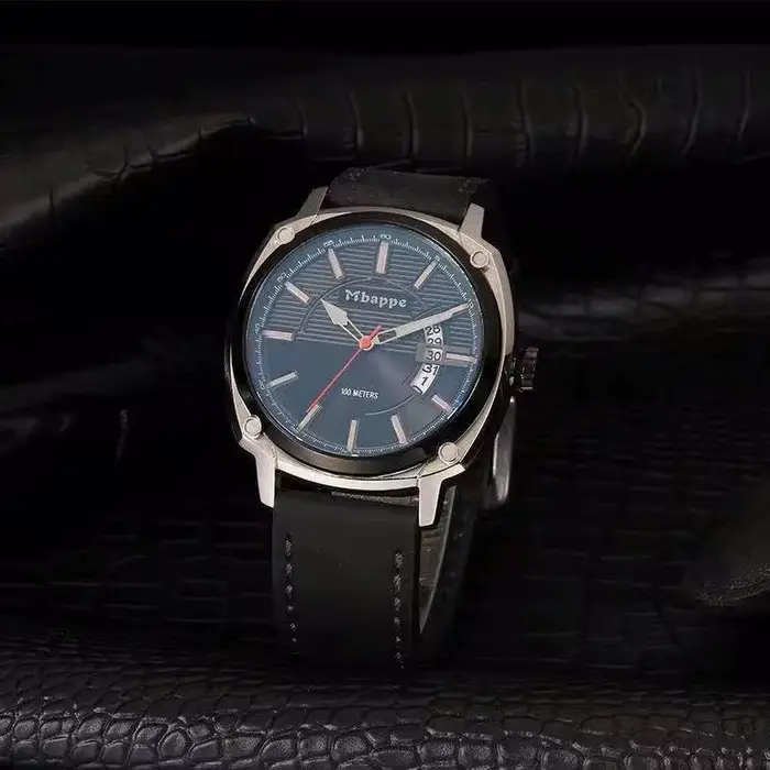 MBAPPE Montre de luxe pour homme – Bracelet en cuir véritable