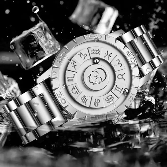 Montre de luxe à crâne pour homme, quartz, résistance à l'eau, style fashion et casual, fermeture pliant sécurisée, multiple couleurs disponibles