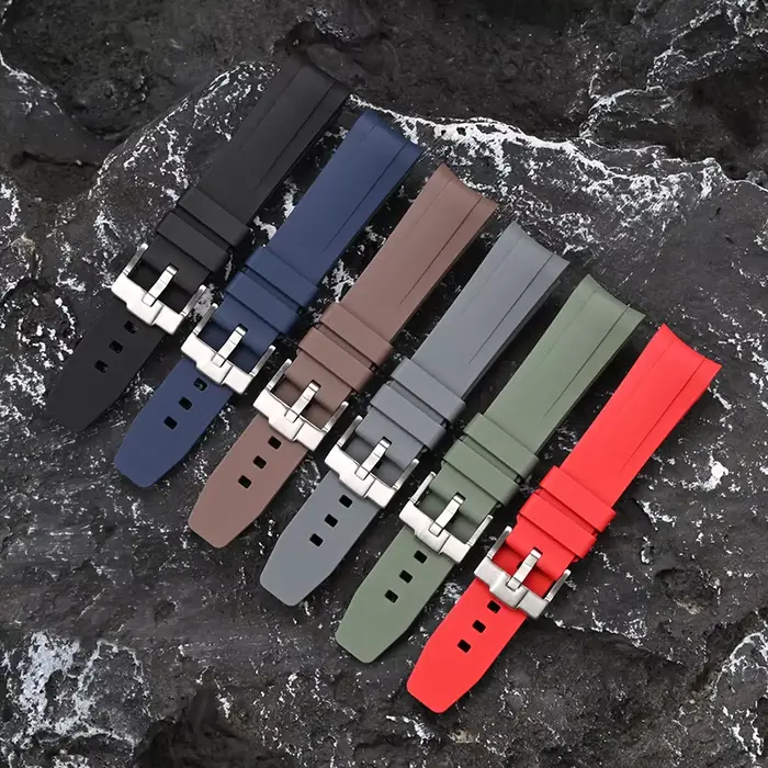 Bracelet en caoutchouc fluoré pour Tudor Black Bay série spécial 20mm extrémité incurvée FKM