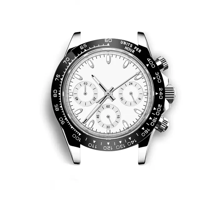 Neiton 39mm VK63 boîtier de mouvement Panda trois yeux saphir chronographie acier inoxydable étanche