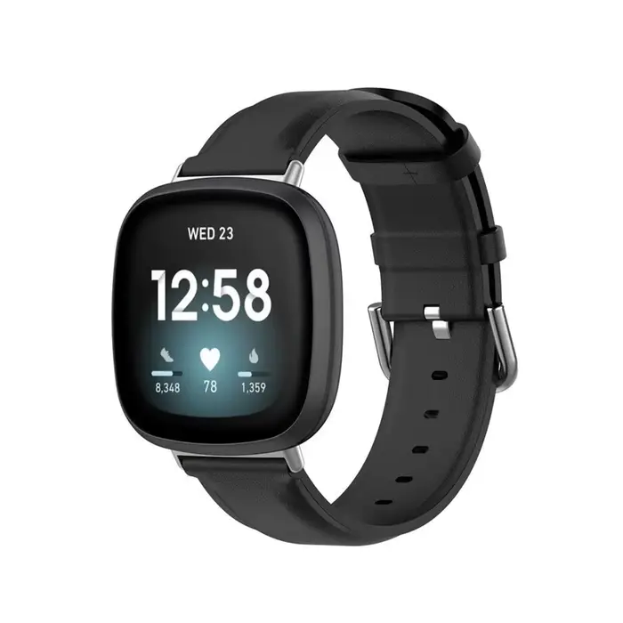 Bracelet de montre en cuir véritable pour Fitbit Versa 2 3 4, montre intelligente, bracelet en acier