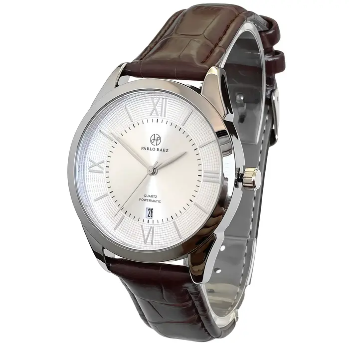 Montre pour homme PABLO RAEZ, photo réelle, marque de luxe, montre sport décontractée, date, cuir, é