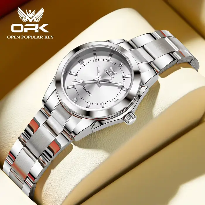 OPK-Montre-bracelet étanche entièrement argentée pour femme, bracelet en acier inoxydable, montres t
