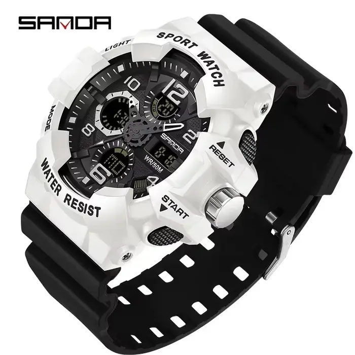 SANDA – montre militaire G-Style pour hommes, numérique, résistante aux chocs, montre de sport pour 
