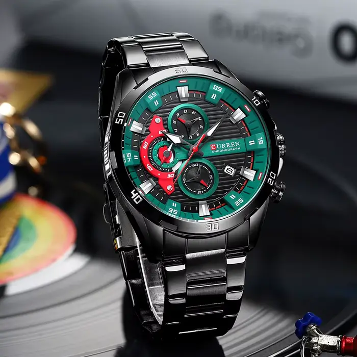 CURREN – montre-bracelet en acier inoxydable pour homme