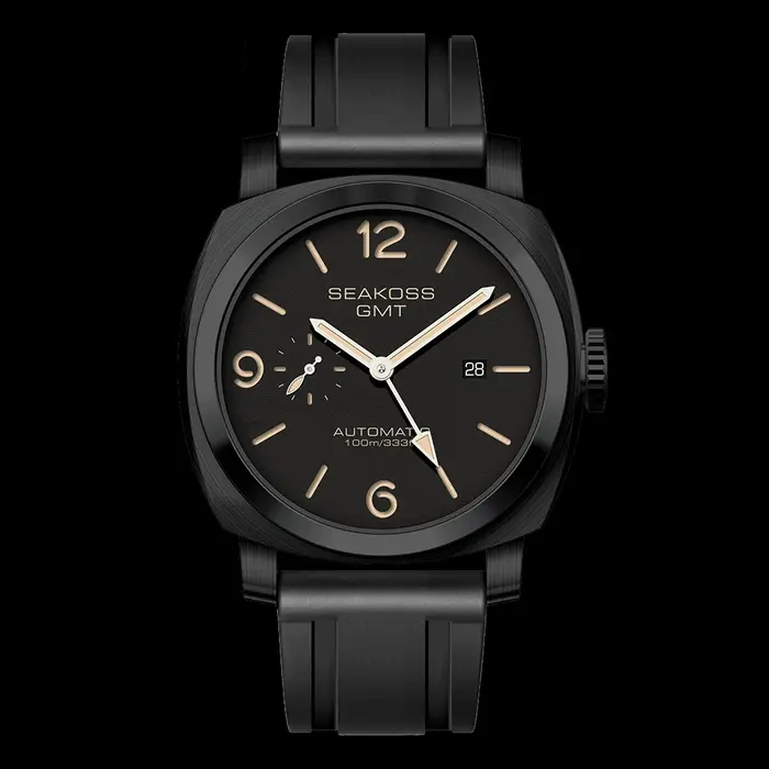 SEAKOSS 45mm plongée GMT montre automatique mécanique montres mouette ST2557 mouvement 10Bar calendrier lumineux