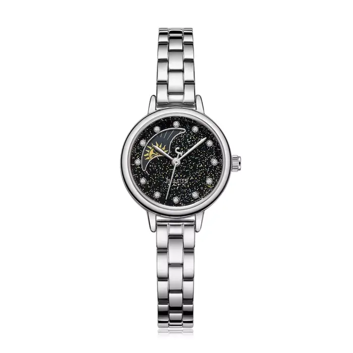 Montre soleil & lune pour femmes, japon movnot heures petite horloge Fine mode robe Bracelet chaîne 