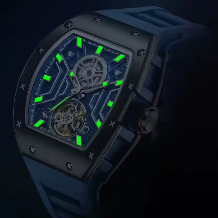 Montre-bracelet Daniel Gorman 9190-28 Sport Automatique Acier Squelette Ajouré Occasions Spéciales Robuste Confortable