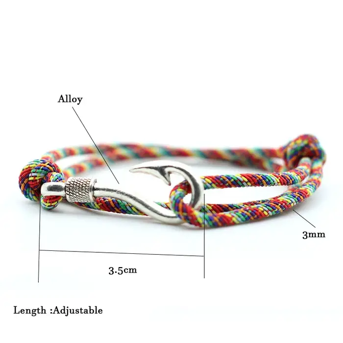 Bracelet à ancre en forme d'hameçon pour hommes et femmes