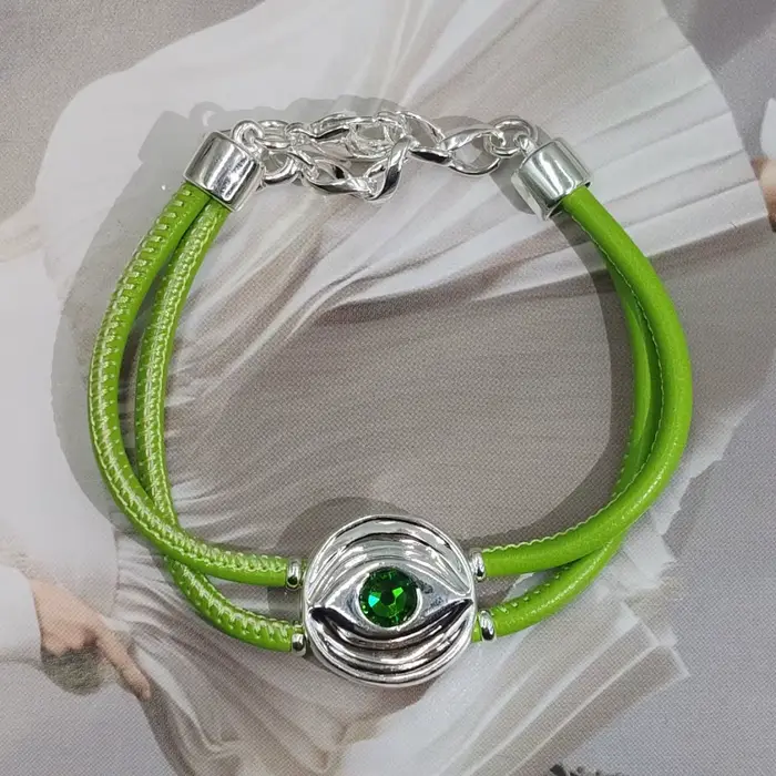 Bracelet en cuir double couche avec pierre de naissance colorée bijou unisexe moderne et élégant pour femmes et hommes occasions spéciales